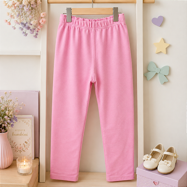 Calça Legging Infantil Rosa Confortável