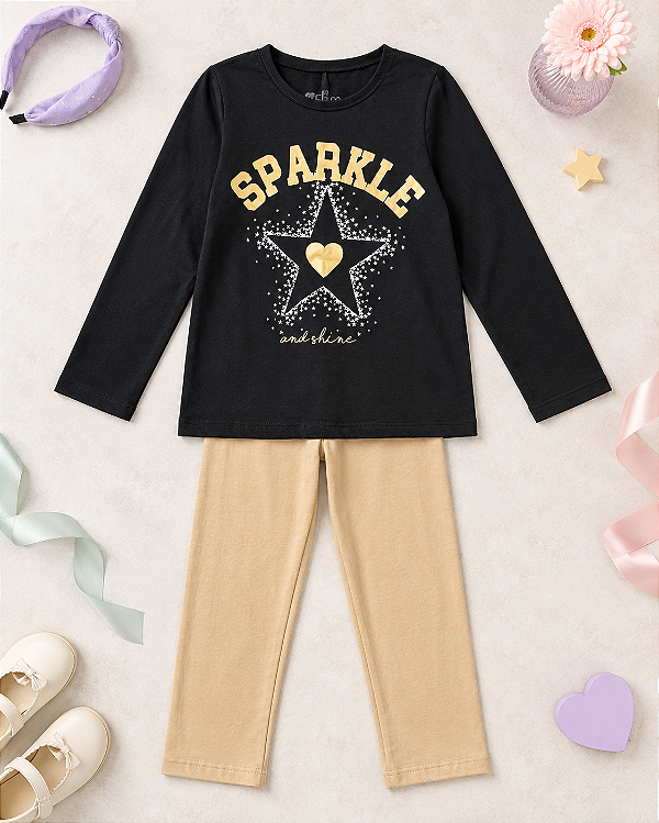 Conjunto Infantil Meia Estação Sparkle