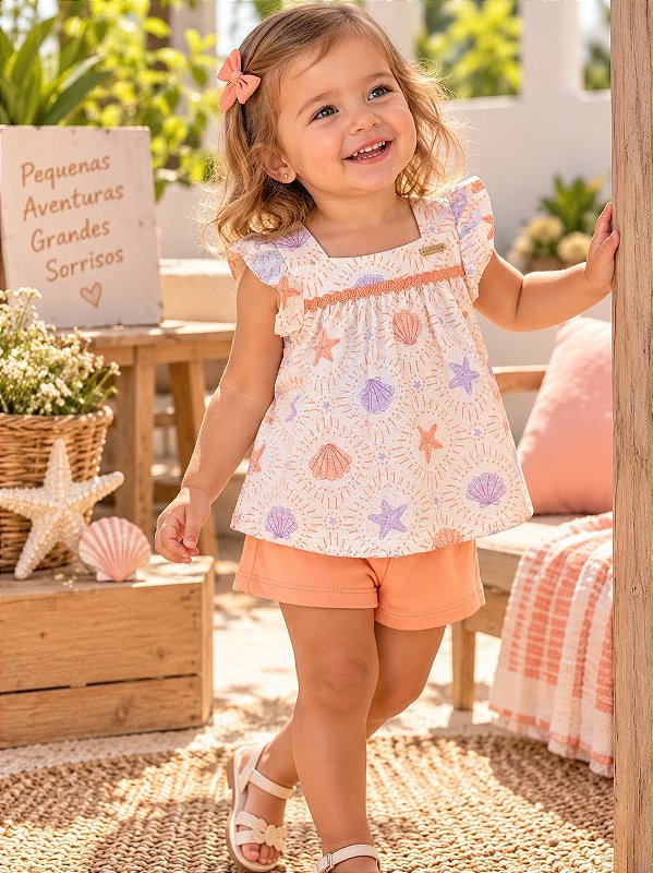 Conjunto Infantil Estrela do Mar Primavera-Verão
