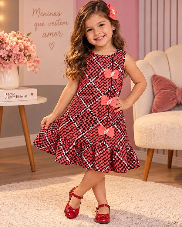 Vestido com Laços para Meninas