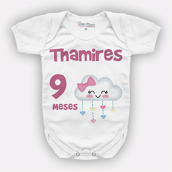 Body Bebê Personalizado Chuva De Amor Mês Aniversário Menina