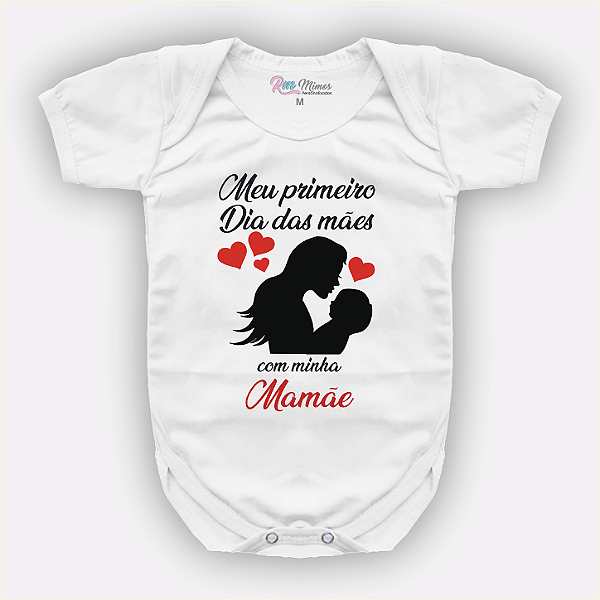 Body Bebê Personalizado Meu Primeiro Dia Das Mães com mamãe