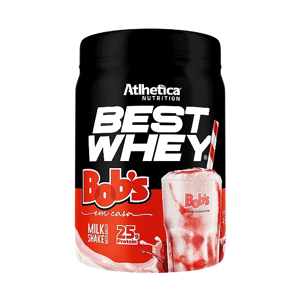 Best Whey MilkShake Morango Bobs - Athletica Nutrition (900g)