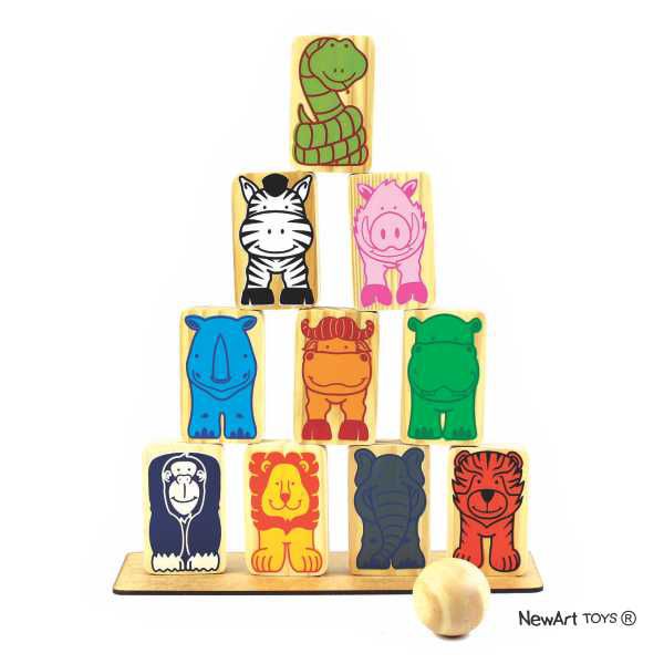 Equilíbrio Animais Madeira Multicolorido Newart Toys idade 3 +