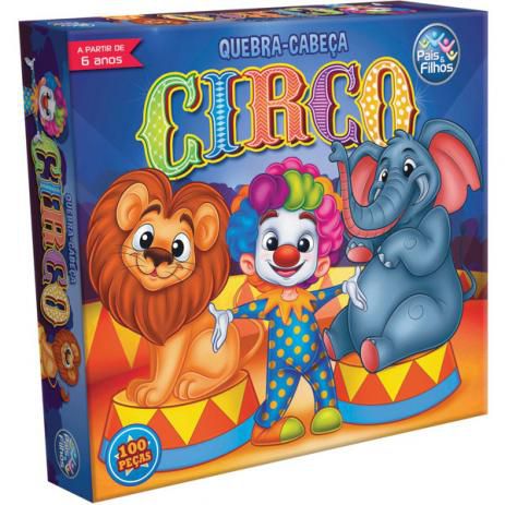 Jogo Quebra-cabeça Cartonado O Circo 100 Peças idade 4