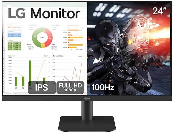 Monitor PC Gamer LG 24MS500 24” IPS 100Hz Full HD HDMI 2x