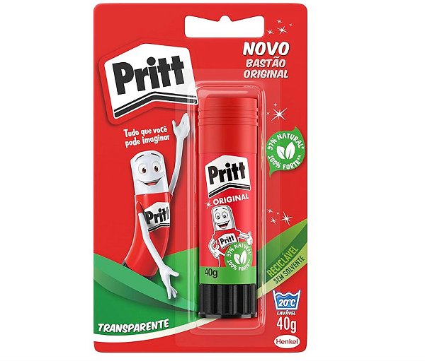 Cola em Bastão Pritt, ideal para escola ou escritório 1x40g