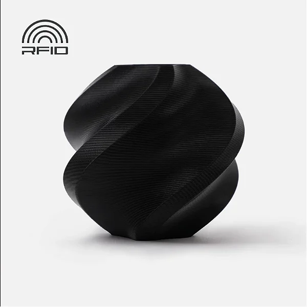 Filamento PLA Lite Preto com Carretel Reutilizável Bambulab 1Kg 1.75mm - (cod. 16100)