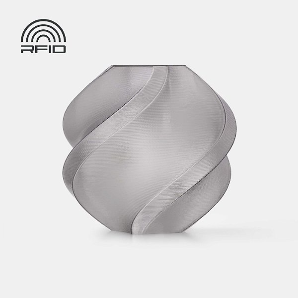 FILAMENTO PETG TRANSLUCIDO CINZA COM CARRETEL REUTILIZAVEL 1KG 1.75MM BAMBULAB