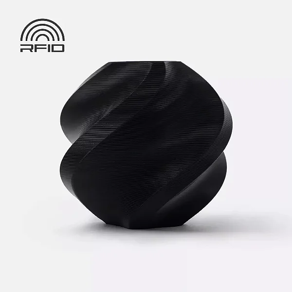 Filamento PLA Preto com Carretel Reutilizável Bambulab 1Kg 1.75mm (cod. 10101)