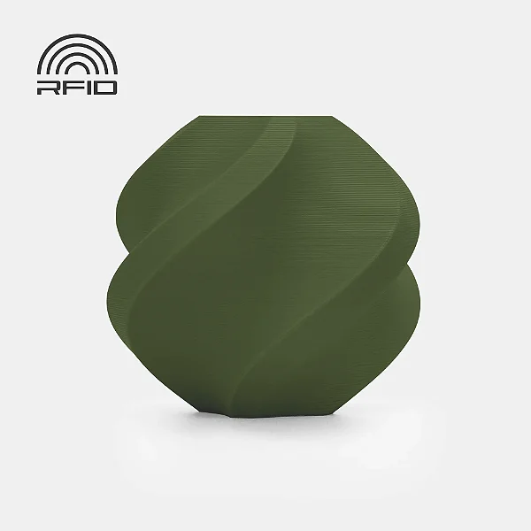 Filamento PLA-Fosco (Matte) Verde Escuro com Carretel Reutilizável Bambulab 1Kg 1.75mm - (cod. 11501)