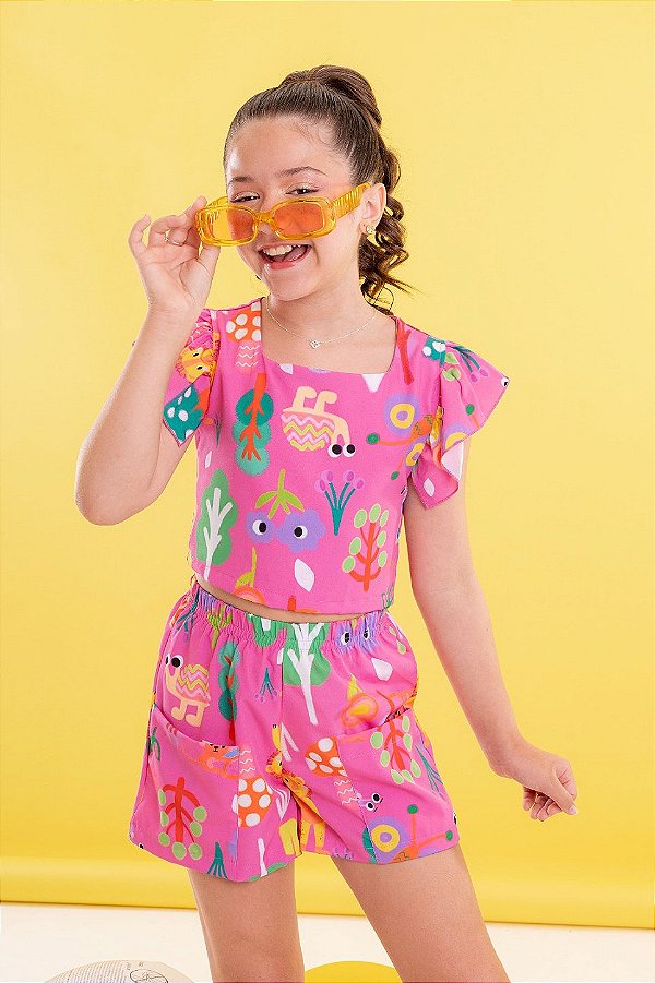 Conjunto Sami Rosa Flores