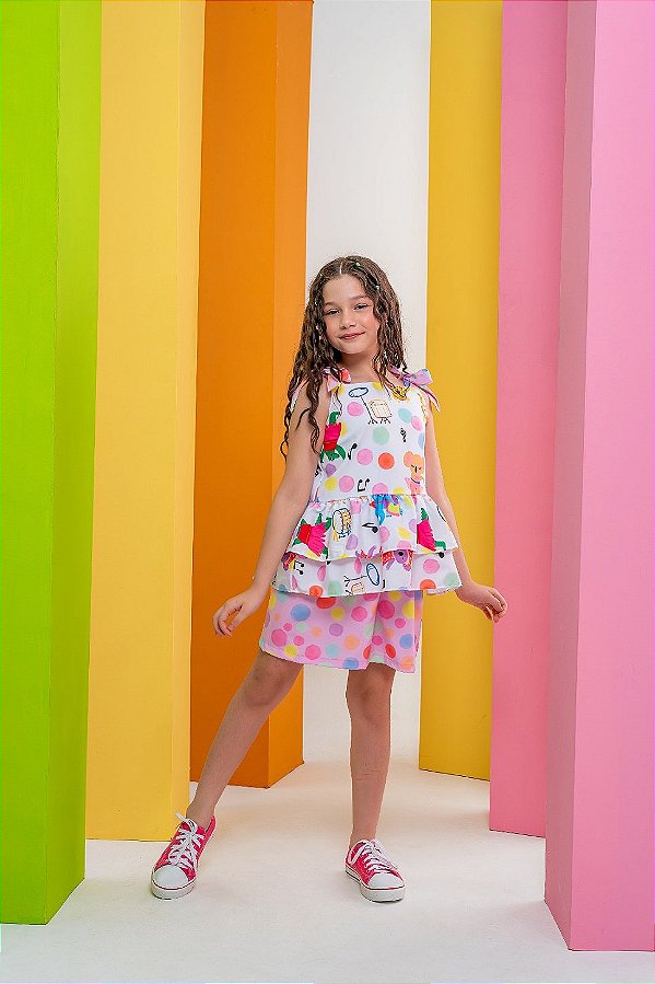 Conjunto Milena Colorido Bolinha