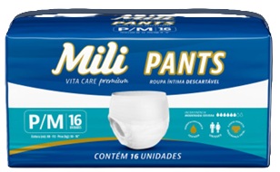 ROUPA INTIMA DESCARTÁVEL MILI VITA CARE PANTS P/M 16UN