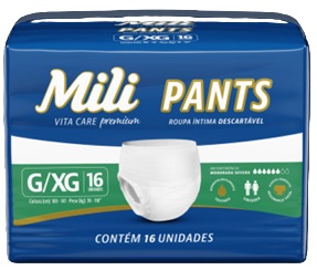 ROUPA INTIMA DESCARTÁVEL MILI VITA CARE PANTS G/XG 16UN