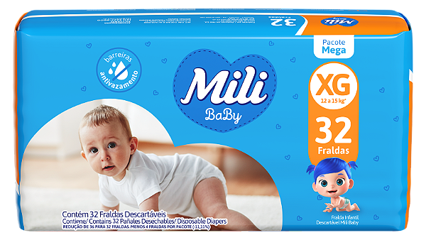 FRALDA MILI BABY MEGA XG 28 UND