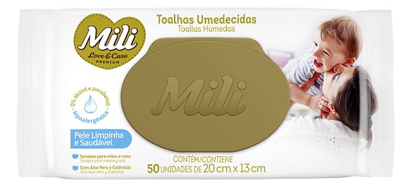 TOALHAS UMEDECIDAS MILI LOVECARE 50 UND