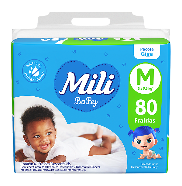 FRALDA MILI BABY GIGA M 80 UND