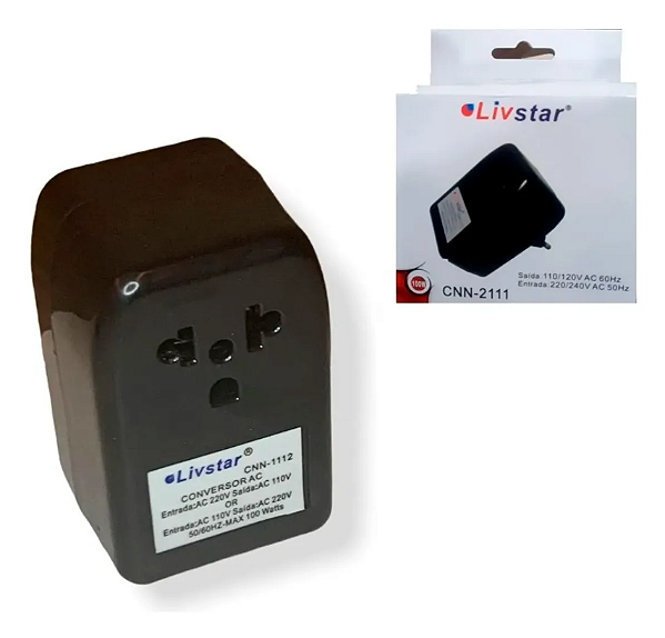 Conversor Bivolt 100W Livstar Alta Qualidade - Preto