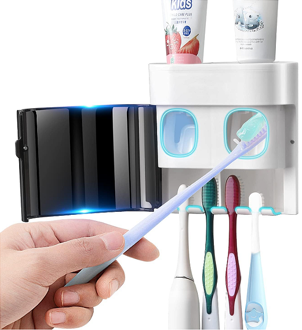 Dispensador Pasta De Dente Parede Com Suporte Esterilizador