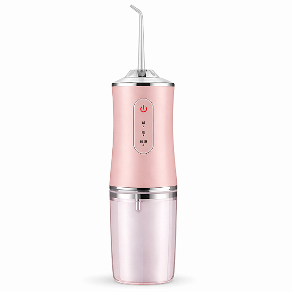 Irrigador Bucal Oral Jato Água 4 Bicos Portátil Rosa