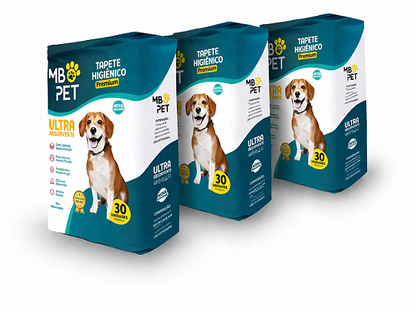 Kit 3 Tapete Higiênico Premium 90 Unidades - MB PET