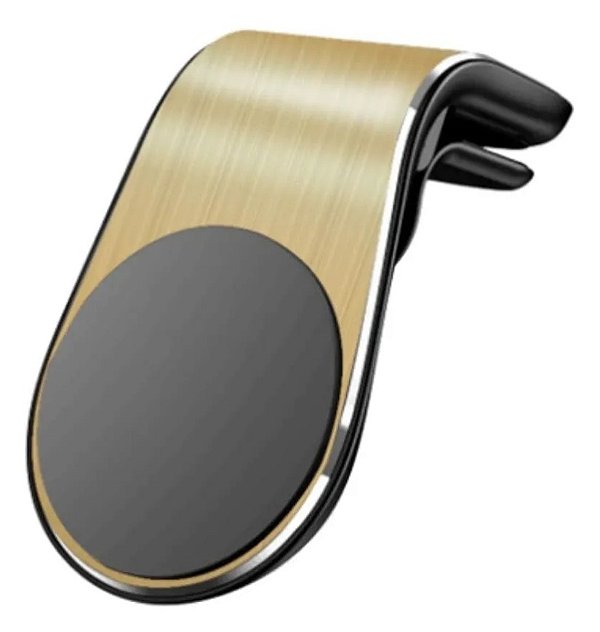 Suporte Veicular Magnético Celular 360° Imã Forte Dourado