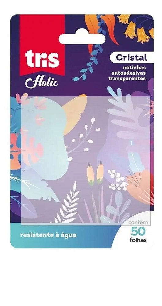 NOTAS AUTOADESIVAS TRIS HOLIC TRANSPARENTE CRISTAL 50 FOLHAS
