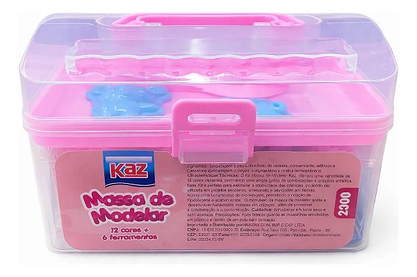 Massa de Modelar Kaz com 12 cores e ferramentas