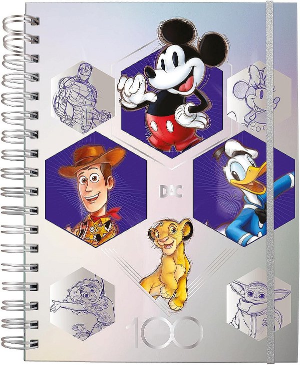 Caderno Colegial Disney 100 Smart DAC 80 folhas