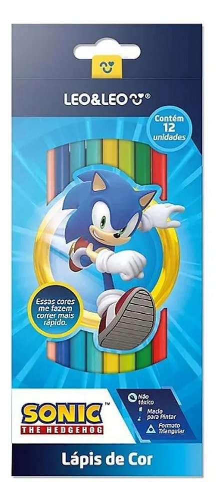 Lápis de Cor Sonic 12 Cores Leo&Leo