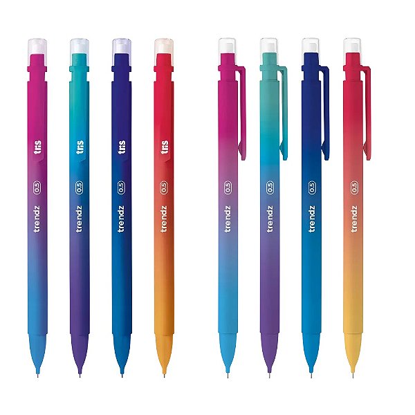 Lapiseira Trendz 0.5mm Tris com corpo degradê - Unidade