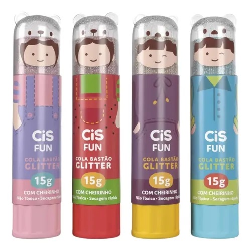 Cola Bastão Glitter CIS Fun 15g Colorida