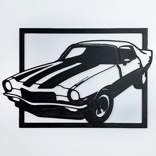 Quadro Decorativo Chevrolet Camaro 2ª Geração em Impressão 3D – Arte Automotiva de Parede Alto Detalhe, Carro Clássico,