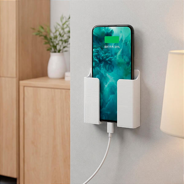 Suporte de Parede para Celular Universal Fixo com Parafusos-Porta Celular Organizador Carregador Smartphone