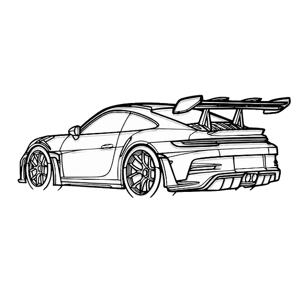 Quadro Decorativo Porsche 911 GT3 RS em Impressão 3D – Arte Automotiva de Parede de Alto Detalhe