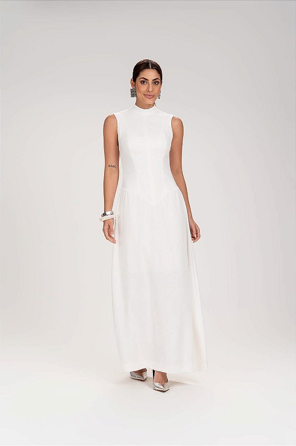 Vestido super Midi com tronco alongado