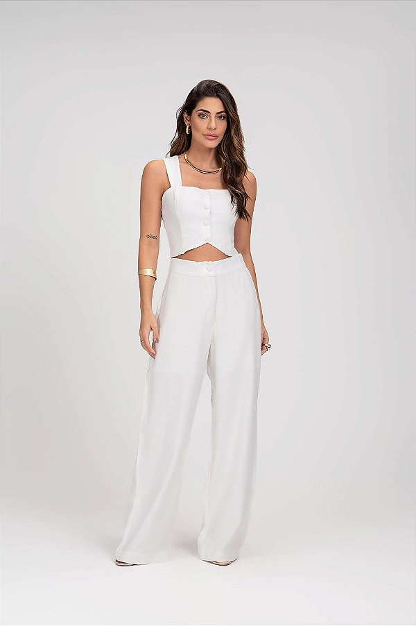Cropped em alfaiataria