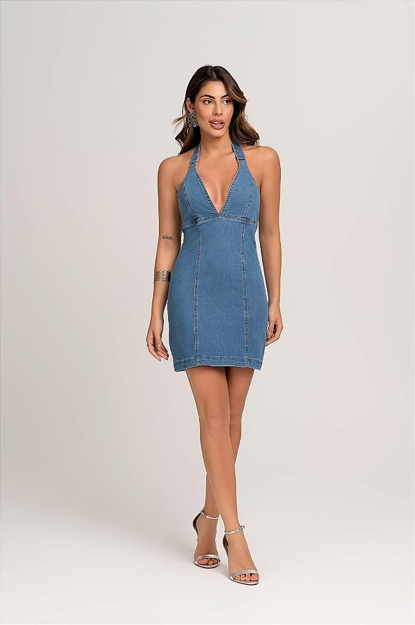 Vestido curto jeans