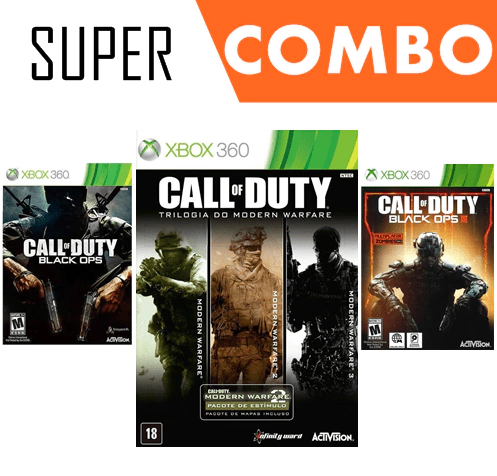 Combo Call of Duty 5 em 1 Xbox 360 Midia Digital