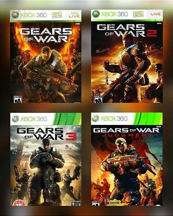 Combo Gears of War 4 em 1 Xbox 360 Midia Digital
