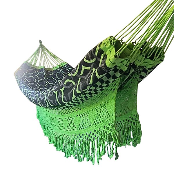rede descanso mosaico preto verde cinza