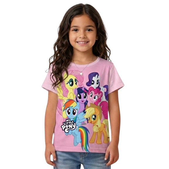Camiseta Infantil Menina Estampa My Little Pony Personagens