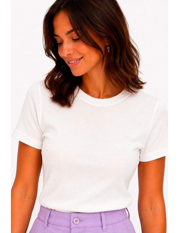 T- shirt Malha Canelada