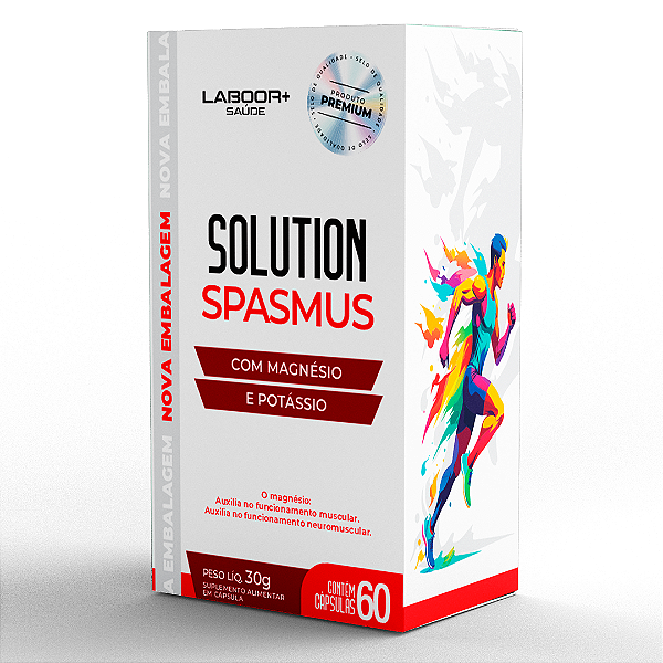 Solution Spasmus com Magnésio e Potássio 60 Cápsulas