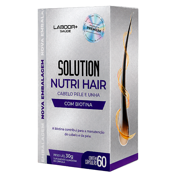 Solution Nutri Hair com Biotina 60 Cápsulas