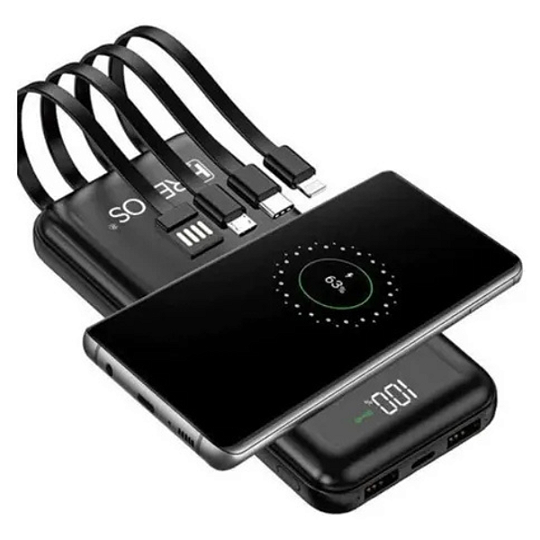 Power Bank 10000mAh 3 cabos + indução Hmaston YD-25