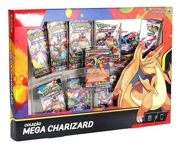 Box Pokémon Coleção Mega Charizard Y Ex Copag