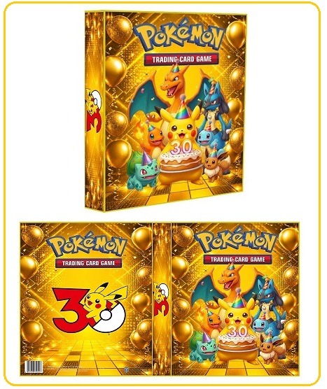 ÁLBUM Pokemon para cards tipo fichário - CELEBRAÇÃO 30 ANOS (9 Bolsos)