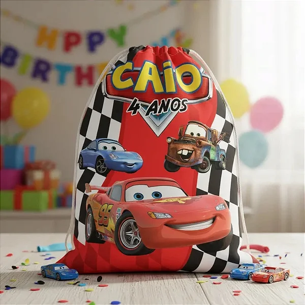 Mochilinha Saco Carros
